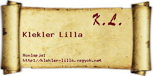 Klekler Lilla névjegykártya